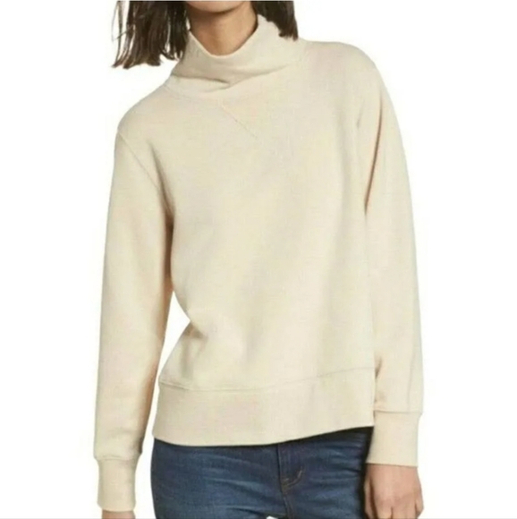 Madewell Sweaters - Madewell Cowl Neck Natural Ivory Sweatshirt Size Large